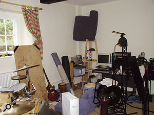 Another room in the farmhouse was set up as a live room for recording drums, strings and other acoustic instruments.