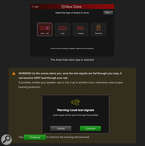 Amp, cab and distortion capture seem to be everywhere now! Line 6’s implementation, introduced with firmware v1.3, goes by the name of Proxy. You must connect to your Line 6 online account to create a clone as Line 6’s servers are used for the processing, but it’s easy to use and the results can sound impressive.