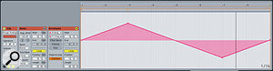 This eight-bar envelope in a MIDI Clip is modulating the filter of a synth plug-in.