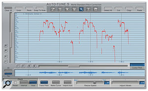 Click the Track Pitch button (located on the lower panel)  and Auto-Tune draws a visual representation of the audio into the main window.