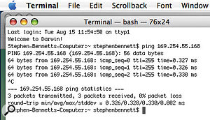 Apple's Terminal utility lets you check whether your Ethernet setup is working properly.