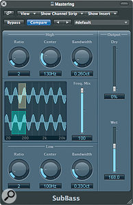 The SubBass plug‑in, with parameters that allow you to listen to the effect of one synthesized sub‑tone.