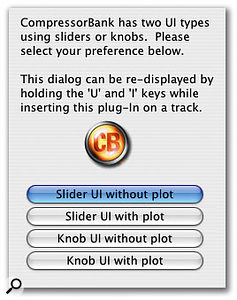 The McDSP user interface gives you a choice of sliders (left) or knobs (below). 