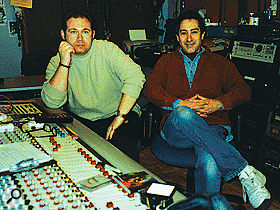 Mark Cunningham (left) and Dave Pearlman at Rotund Rascal Recording in America.