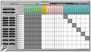 The Console software's Mix/Output Routing pane.