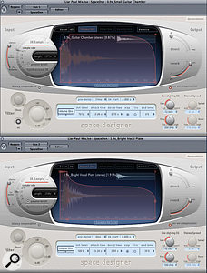 Send effects: note the reduced early reflections for the guitar reverb (top) compared with that for the vocal (bottom). A stereo delay also helped to make the vocal more lush in the chorus.