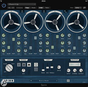 Being unbound by the limitations of physical mechanics, some plug‑ins, such as Klevgrand’s Spinn, offer interesting variations on the rotary speaker effect.