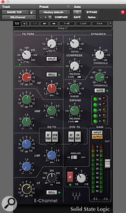 Waves E-Channel EQ was applied to the snare top.