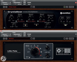 The snare in the song's middle eight was treated to a pitch-diving delay effect courtesy of Soundtoys' Crystallizer, which in turn fed a plate reverb plug-in.