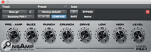 An oldie but a goodie: the SansAmp PSA‑1 plug-in helped to add definition to a slightly woolly bass sound.