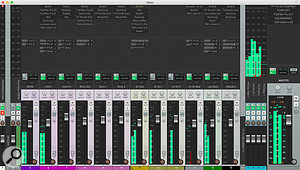 Here you can get an idea of how much processing was deployed on various sources, and of the amount of send effects used.