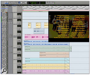 The finished Pro Tools arrangement for Dinka Diaries' closing credits, featuring percussion, bass, guitars and slide guitar. In the end, this piece provided much of the material for the rest of the score.