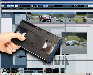 Until a couple of years ago, most music-for-picture jobs were supplied on humble VHS cassette, which necessitated slaving a VCR to a sequencer with a synchroniser — in the author's case, a MOTU MIDI Time Piece AV. Recently, though, most video has been supplied as AVI or Quicktime files on CD-ROM and can be run directly within a software DAW such as Nuendo (shown above).