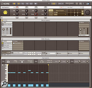 The built in Step Sequencer plug-in can act as a stand-alone sequencer, or be triggered and transposed from MIDI notes.