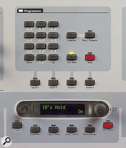 The small joystick to the left of the LCD moves you through the Neuron's programming menus, while the Edit knob to the right of the display adjusts the displayed values, and may also be pressed to enter or confirm values, although this is not always necessary.