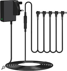 Cheap pedal power supplies can also be a cause of problems — and the same goes for daisy‑chain power cables like the one above.