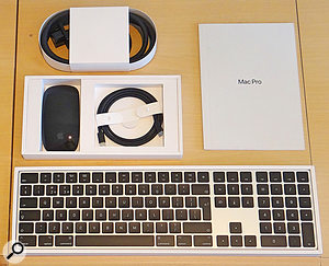 The Bluetooth wireless keyboard, mouse and accessories.