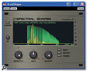 With up to 4096 bands of EQ, you can apply complex response curves (as shown above with Voxengo's Curve EQ) to simulate the foibles of hardware devices, learn the response of one file and apply it to another, or draw in your own exotic responses for special effect purposes (as demonstrated by Delaydots' Spectral Shaper).