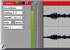 In DP5, Audio Patch Thru is selected on an individual, track-by-track basis. There are three ways you can turn on input monitoring for a track: click in the 'MON' column in the Tracks window; engage the Input Monitor button in the Mixing Board; or click the 'speaker' box by the track name in the Sequence Editor.