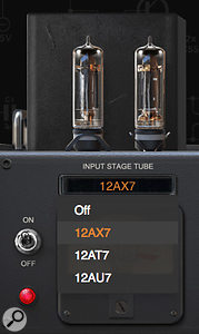 An obvious way to alter the character of the processing is by swapping out tube types in the tube compressor  model.