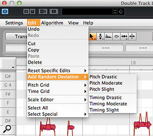 3b. Melodyne includes tools for automatically adding random pitch and timing variations to selected note blobs: ideal for creating realistic double-tracked vocal parts.