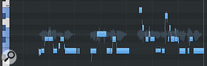 4c. Having manually shifted all the notes up by four semitones, some notes may not now fall ‘in key’ so, using your ears to guide you, some further small pitch shifts to individual notes will be required.