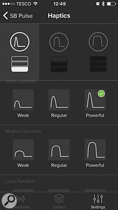 Soundbrenner Pulse haptic settings