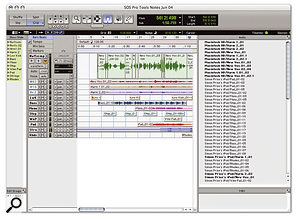 Sorting by Disk Names in the Pro Tools region list provides an easy way to see whether your Session incorporates any stray files that are on the 'wrong' disk.