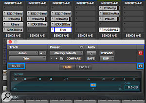 Poor man’s Trim mode: use the fader in the Trim plug-in to modify an automated mix balance.