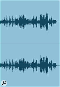 Screen 1A: a typical waveform from a mixed but unmastered track.