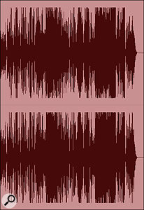 Screen 1D: a loudness-maximised version of the same track, with heavy compression and limiting applied.