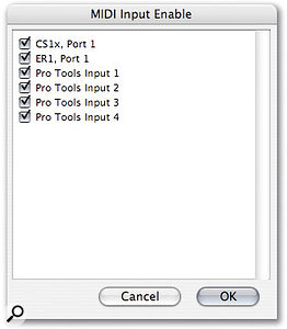 MIDI input must be enabled for any device you want to use to record MIDI data.