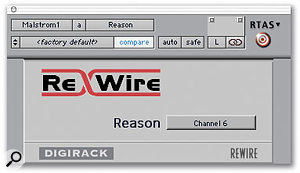 Two channels can be brought into a stereo track via a multi-mono Rewire plug-in. Switch off the Link button (linked rings icon) to set the L and R separately.