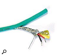 Some cables even combine different shielding types for improved performance -- for example, the light blue cable uses both braided wire and foil screens to protect important AES-EBU digital signals.