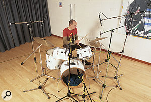 When recording drums, applying limiting as you record can destroy valuable transients.