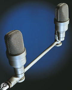 The Microtech Gefell M930's ORTF mounting bar allows precise mic placement.