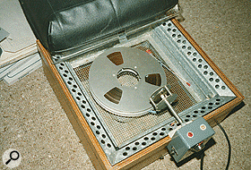 Paul White's Ampex reel-to-reel tapes, ready for baking in a chicken-egg incubator. Delicious!