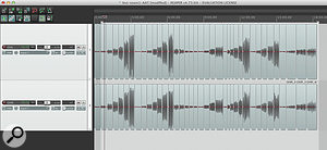 Two tracks filled with mono events that require ‘gluing together’ as stereo interleaved files.