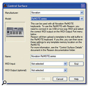 propellerhead reason 7 control surface not detected