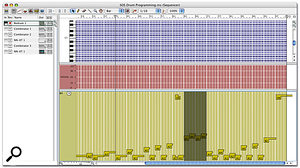 Song arrangement changes can be made by moving sequences of patterns around.