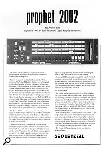 The original 1986 brochure for the rackmount Sequential Prophet 2002. How desktop publishing skills have come on since then!