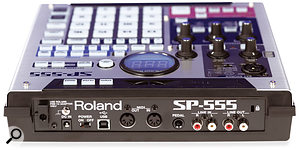 The rear of the SP555 accommodates all of the unit's I/O connections, with the exception of the headphone port and a jack/XLR combi input, which are found on the front and main panels respectively.