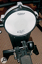 The kick drum pad (above) and from behind — note the sturdy construction.