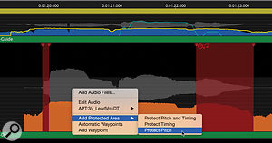 Adding a  Protected Area, to make certain sections of audio immune to the effects of Processes.