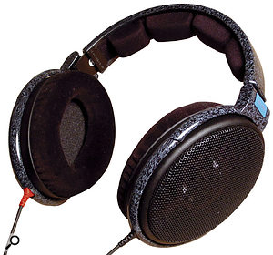 Closed-back headphones such as the Sennheiser HD250 (left) are more suitable for monitoring while recording than open-backed models such as the Sennheiser HD600 (below), because the former design reduces spill from the monitoring signal into the microphone.