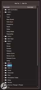 Screen 5: Automation may be more work than modulation, but the list of automatable parameters in Mai Tai is long and glorious.