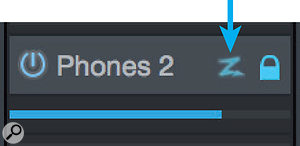 Screen 3: The Z button appears on cue-mix objects when using an appropriately equipped PreSonus interface with Studio One. Engaging the button causes the indicated mix to use the interface’s low-latency monitoring for the input.