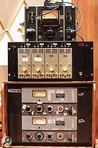 The remote preamp rack, a vital contributor to Nils Frahm’s piano sound, comprises an RCA OP-6, several WSW preamps and a pair of converted Ampex 601 preamps from tape recorders.