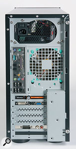 One of the PCI slots in the review machine is taken up by a dummy backplate which has a speed control for the CPU fan.