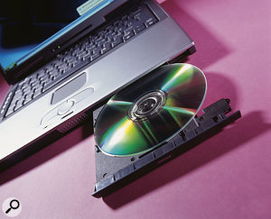 The combo drive can read and write CDs, and read DVDs.